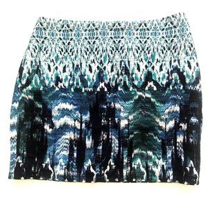 H&M Women's Skirt, Blue Size 4 Watercolor Mini